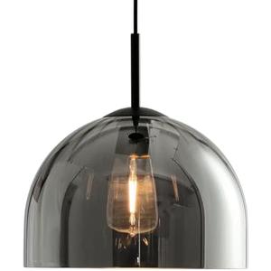 Lighten Chance Modern Dome Pendant Lighting Fixtures, 11.8 Inch Large Dome Boho Chandelier, Rustic Farmhouse Industrial Hanging Lamp Ceiling Lights with Grey Glass Bell Lampshade for Kitchen Island