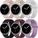 Sport Bands Compatible for Samsung Galaxy Watch 8/8 Classic Band,No Gap One Click Soft Silicone Replacement Strap for Galaxy Watch 8 40 44mm/8 Classic 46mm Men Women-6 Packs (Black+Starlight+Violet+Pink+White+Lilac)