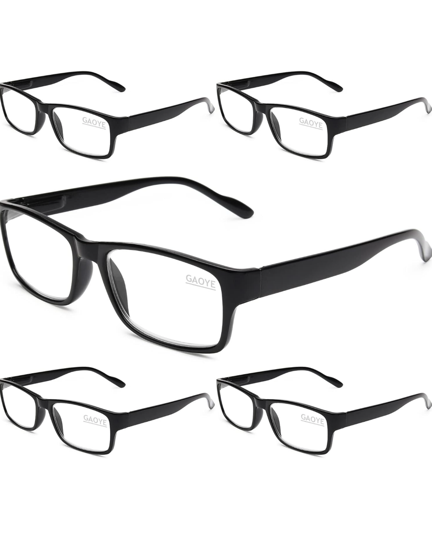 Gaoye Professional Reading Glasses for All Day - Computer Readers with Blue Light Protection - Value Pack