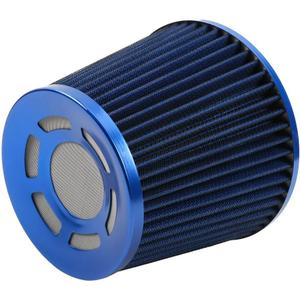 muge racing 3-inch Cold Air Intake Filter 76mm, High Performance Clamp-On Engine Intake Air Filter, Washable Reusable & Universal Round Tapered Replacement Air Filter, Blue