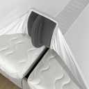 3-in-1 Fitted Sheet Attached Bed Bridge Twin (XL) to King Converter Kit with Sheet Strap Set | Split King Gap Filler for Adjustable Bed | White