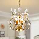 Ganeed Crystal Chandeliers,K9 Crystal Pendant Light with 3-Light Chandelier Lighting Fixtures,Ceiling Light for Living Room Bedroom Restaurant Hallway (Gold)