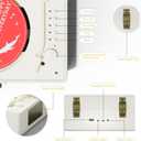 Yintiny Rechargeable Leather CD Player with Speakers, Bluetooth Transmitter, Festival Gift, BGM Player for Home Decor., White