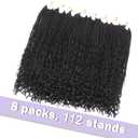 Goddess Box Braids Crochet Hair With Curly Ends 18 Inch Bohomian Box Braids Crochet Braids 8 Packs 3X Crochet Braids Synthetic Braiding Hair Extension for Black Women (18 Inch (Pack of 8), 1B)
