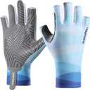 Fishing Gloves UV Protection Fingerless Sun Gloves Men Women for Cycling Hunting Kayaking Hiking Sailing (L)