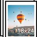 JCJMY 18x24 Picture Frame Set of 3 with 16x20 Mat, Display Photo 16x20 with Mat or 18 x 24 Without Mat, Wall Hanging Large 18 by 24 Poster Frame with Plexiglass, 3 Pack, Black