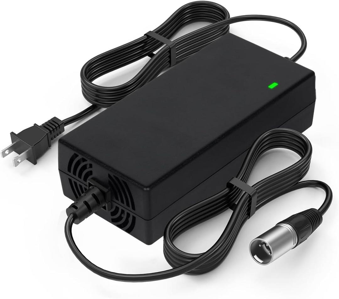 24V 5A Battery Charger for GoGo Mobility Scooter - 24V 5000mA Fan Cooled Quick Charger (3-Pin XLR Connector) for Pride Mobility, Drive Medical, GoGo Elite Traveller, Jazzy Chair, Lakematic, ShopRider