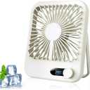 WhiteRhino Rechargeable Desk Fan, USB Portable Air Circulator - 100 Speeds, 39ft, 180 Tilt, Ultra Quiet Digital Display Travel Fan for Bedroom, Home Office