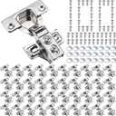 Chumia 20 Pack Soft Closing Cabinet Hinges for Kitchen 1/2 Inch Partial Overlay Kitchen Cabinet Door Hinges 105 Degree Concealed with Mounting Screws for Frameless Face Frame Door