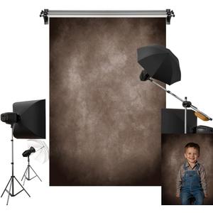 Kate 5x7ft Gray Texture Backdrop Gray Purple Abstract Portrait Headshot Backgrounds for Photoshoot, Photo Video Studio Prop (Brown)