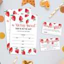 Set of 25 Baby Shower Invitations with Envelopes, Diaper Raffle Tickets and Baby Shower Book Request Cards, Berry sweet