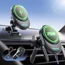 25W Magnetic Wireless Car Charger with Cooling Fan, MagSafe Car Mount Charger, Dashboard & Vent Attachment Phone Holder, 25W Fast Charging Car Cooling Phone Mount for iPhone 17/16, S26 Ultra