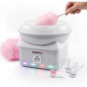 Kids Cotton Candy Machine with LED Lights - Quick Heat-Up Electric Maker with Lidded Bowl for Parties, & Home - Grey