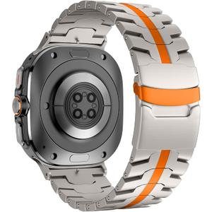 Titanium Band Compatible with Samsung Galaxy Watch Ultra 47mm(2025/2024), Solid Men Replacement Robust Metal Link Wristband
