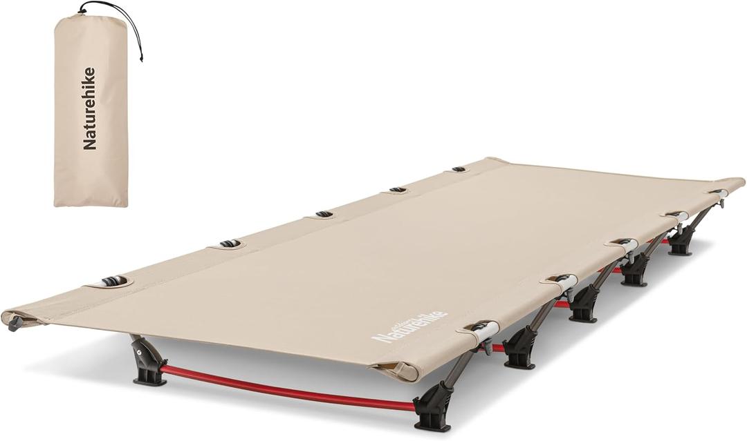 Naturehike GreenWild Camping Cot, Ultralight Folding Backpacking Cot, 60-Second Easy Set-Up, Supports 330lbs, Portable Camping Bed for Adults for Camping Hiking Travel Home, 65 Cm X 190 Cm X 15 Cm