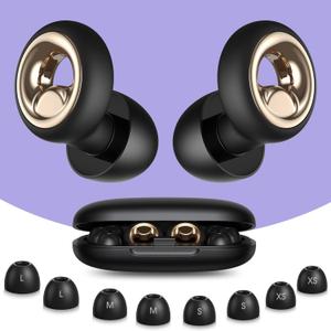 Ear Plugs for Sleeping, 55dB Silicone Ear Plugs for Noise Reduction, Reusable Sleeping Noise Cancelling Earplugs for Snoring, Concert & Shooting Ear Protection with 8 Eartips(Charcoal)
