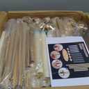 Tandefio 8 Set Gold Candelabra Centerpieces, 26.8" 5 Arm with LED Candles