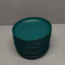 LIYH 20 PCS Wheat Straw Plates - 9 Inch Unbreakable Dinner Plates - Dishwasher & Microwave Safe Plastic Plates Reusable, Camping Plates Outdoor (Green)
