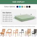3 x Outdoor Chair Cushions Set of 6: Waterproof & Fade Resistant Seat Cushion for Patio Furniture - 18.5 x 16 x 2 Inch Chair Pads with Ties and Hidden Zipper - Patio Chair Cushion Replacement, Sage Green