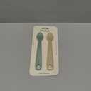 Smack Fun - Silicone Baby Feeding Spoons | 2 Pack (Cambridge Blue/Shifting Sand)