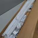 Ceiling Curtain Track, Curtain Track with Roller Hooks, 12ft - 15ft Ceiling Mounted Rail Set for Room Divider, White