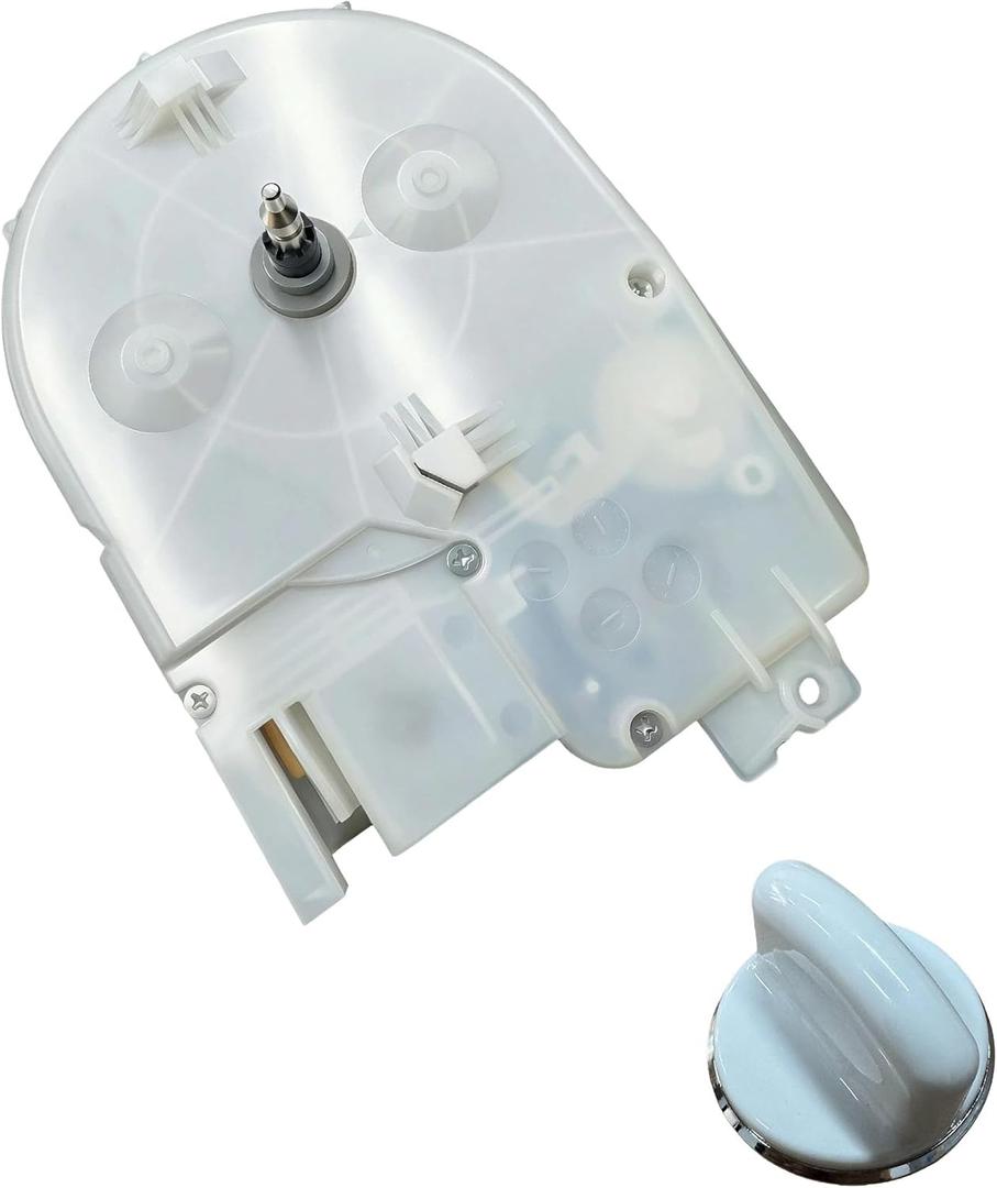 WH12X10527 Timer for GE Series Washing Machines Replacement Kit, Replaces Parts 175D6604P053,AP5645215,2319492,PS4704240 Etc(With WH01X10310 Genuine OEM White Timer Knob)