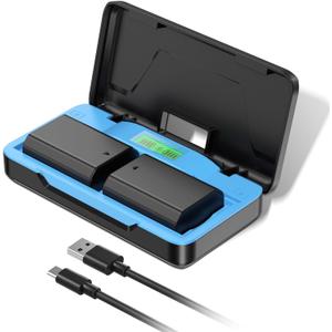 Artman NP-FZ100 Battery 2500mAh 2-Pack with USB-C 20W Fast Charging Case Set for Sony A7 IV A7 III A9 III FX3 FX30 A7S III A7R III A7C A6600 A6700 ZV-E1 A7R IV A7R V A9 A9 II A9R A9S, Camera