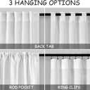 Nanspring Extra Long White Curtain 102 inches Long 2 Panels Set for Living Room Back Tab Modern Farmhouse Decor Cotton Textured Off White Sheer Linen Curtains 102 inch Length for Large Window, 52"W x 102"L
