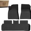 TPE Floor Mats for Tesla Model 3 2017-2023, 3-Piece Front & Rear Set, All-Weather Custom Fit Liners