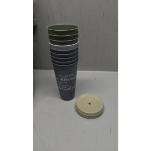 50 Pcs Reusable Coffee Cups Gifts Plastic Tumblers with Lids 16 oz Mother's Day Father's Day Appreciation Gift Gifts for Teacher Staff(Morandi)