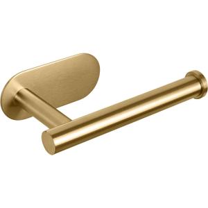 NearMoon Toilet Paper Holder Self Adhesive, Premium Thicken SUS304 Stainless Steel Rustproof Adhesive Toilet Roll Holder no Drilling for Bathroom, Kitchen, Washroom (1 Pack, Brushed Gold)