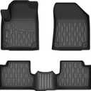 Floor Mats Compatible with 2016-2023 Jeep Cherokee (Not for Grand Cherokee), All Weather TPE Floor Liners, Custom Fit Car mats, 1st & 2nd Row, Black