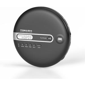Portable CD Player with Bluetooth, CD Player with Headphones, ESP 40 Seconds for Home Travel, Stereo CD Walkman with LCD Display for Adults Students Kids