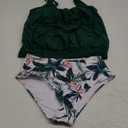 Yonique Two Piece Blouson Tankini Swimsuits for Women Modest Bathing Suits Loose Fit Swimwear Size M, Green Floral