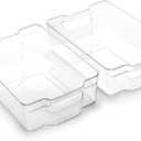 BINO | Stackable Storage Bins, Large - 2 Pack | THE STACKER COLLECTION | Clear Plastic Storage Bins | Built-In Handles | BPA-Free | Containers for Organizing Kitchen Pantry | Multi-Use Organizer Bins