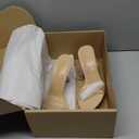 ZriEy Clear Block Sandals Chunky Heels for Women 3.35 Inch Open Toe Adjustable Ankle Strap Pump Sandals for Weddings Parties Daily Wear (9)