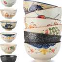 Cereal Bowls Set of 610 Oz Ceramic Soup Bowls,4.5 inch Color Kitchen Bowl for Cereal, Salad, Soup, Dessert, or Snacks (6-piece set)