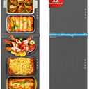 XXL Food Warming Mat for Countertop 42"x16" - Electric Warming Trays for Buffets Party - Extra Large Fast Full-Surface Heating Mat - 2 Piece Extendable Roll-Up Warmers for Food Trays Buffet