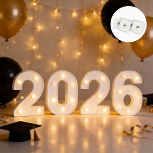 2026 Light Up Letters Graduation Decorations Light Up Numbers Graduation Party Supplies Senior Table Decorations (White)