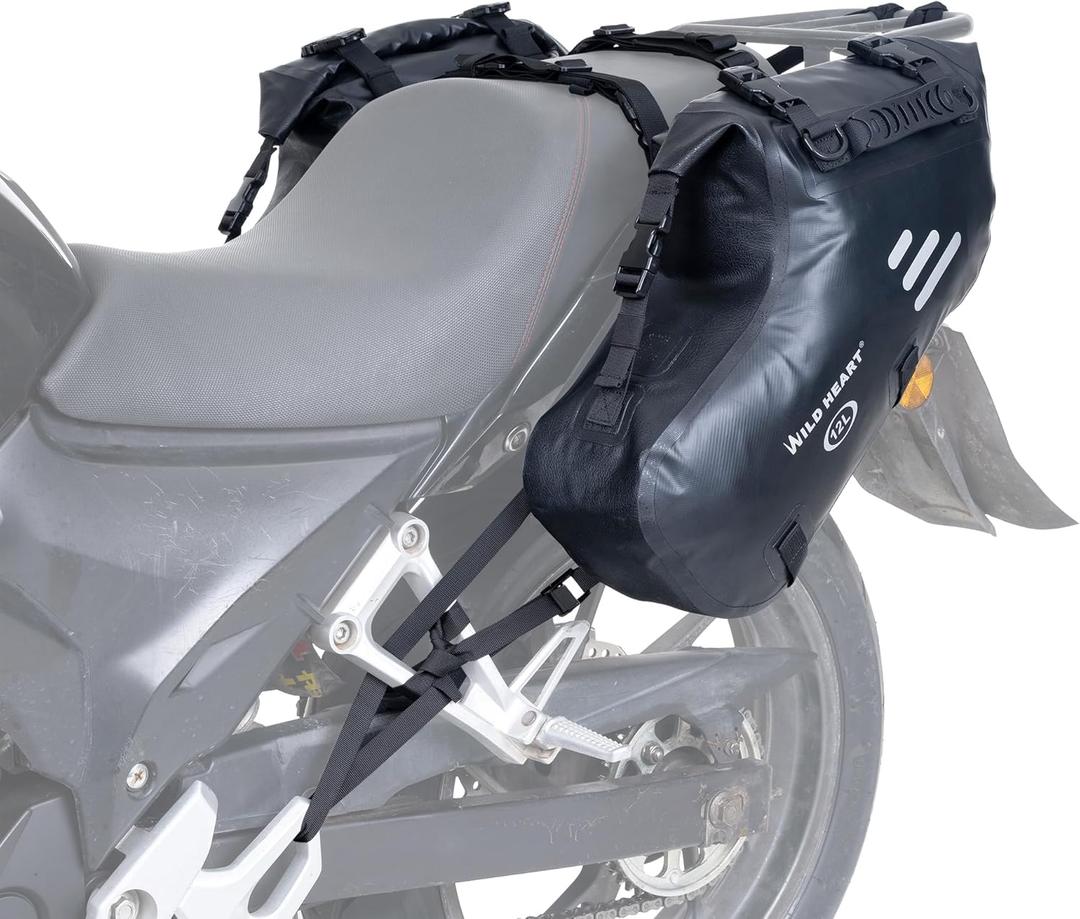 WILD HEART Motorcycle Side Saddlebags 36L (18L*2) Waterproof Pannier Bag Trunk Motorcycle Accessory