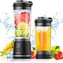 Personal Size Portable Blender for Shakes & Smoothies, 16oz Mini Small Smoothie Blender with On Go Lid & Sip Lid, 26000RPM Rechargeable Cordless Electric Blender for Travel Gym Office