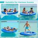 6FT Inflatable Water Hammock Lake Floats for Adults Round Floating Ring Hammock for Lake Pool Beach