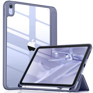 Wenlaty Compatible with iPad (A16) 11th Generation Case 11 Inch 2025, for iPad 10th Generation Case 10.9 Inch 2022 with Pencil Holder, Trifold Stand Protective Clear Back, Auto Wake/Sleep Blue Gray