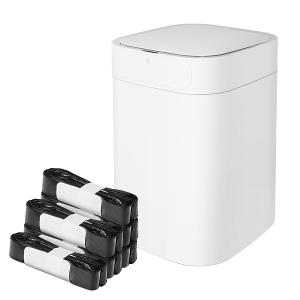 Automatic Trash Can 4.6 Gallon Motion Sensor Touchless Smart Trash Can for Bathroom Bedroom Kitchen Office with 6 Refill Bags (White)