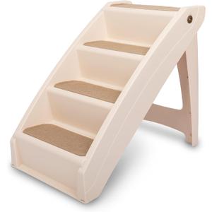 PetSafe CozyUp Folding Dog Stairs, Portable Indoor/Outdoor Pet Steps for Bed, Couch & Car, Tan, 20 Inch