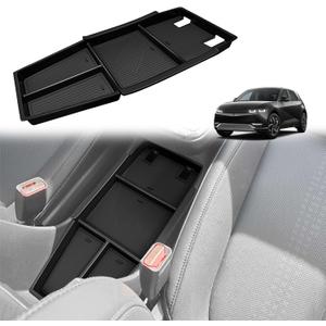 BestEvMod for 2026 2025+ Ioniq 5 Lower Center Console Organizer Tray Storage Box Interior Accessories with Rubber Black Trim Compatible with Hyundai Ioniq 5 2026 2025