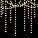 White-Gold Champagne Gold 3D-Heart Garland - 39Ft Christmas Wedding Engagement Hanging Decoration Streamers Banner,Bachelorette Neutral Baby Bridal Shower Valentines Party Decor Ouruola