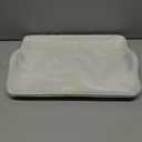 2 Pcs Serving Platters and Trays, 16" x 10" Rectangle Melamine Serving Platter Large Servings Dishes White Reusable Tray for Wedding Decor Snack Fruit Desserts Pantry Organization