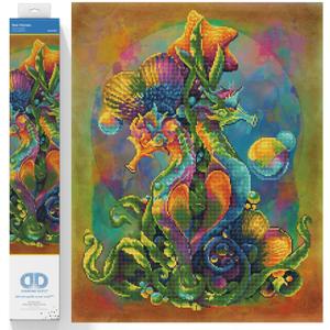 DIAMOND DOTZ Sea Horses Diamond Painting Kits for Adults - Diamond Art Kits a Relaxing Creative Craft Kit with Dotz Gems 20x25 (52 x 66cm, Multicolor)