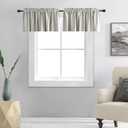 DONREN Light Grey Valance - Kitchen Valances for Small Window with Rod Pocket (2 Panels,42 by 12 Inch)